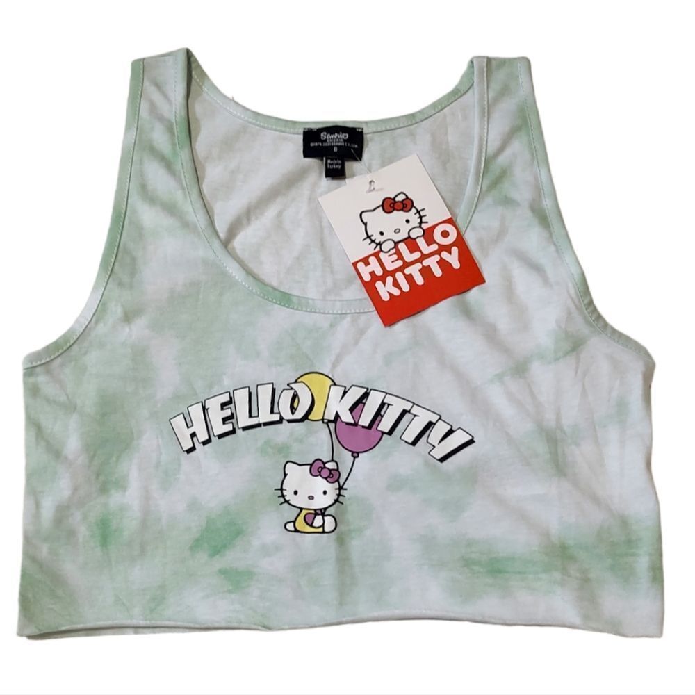 Dolls Kill NWT Hello Kitty Sanrio Balloon Tie Dye Tank, Raw Edge  US S